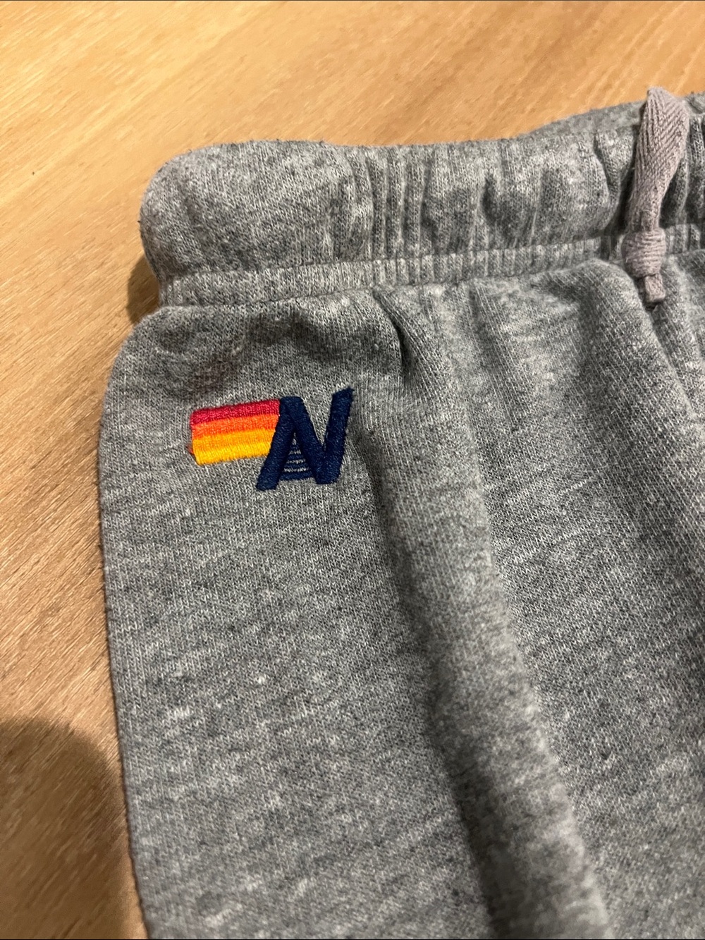 Aviator Nation Gray Jogger Sweatpants with Rainbow Side Stripes. Size M - Picture 2 of 5